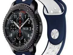 Curea ceas Smartwatch Samsung Galaxy Watch 46mm, Samsung Watch Gear S3, iUni 22 mm Silicon Sport Blu